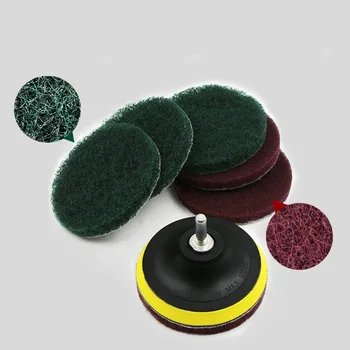 

4-Inch Scouring Pads Drill Strong Decontamination Bath Brush Tile Power Cleaning Scouring Pad Cleaner Sanding Drill Attachment
