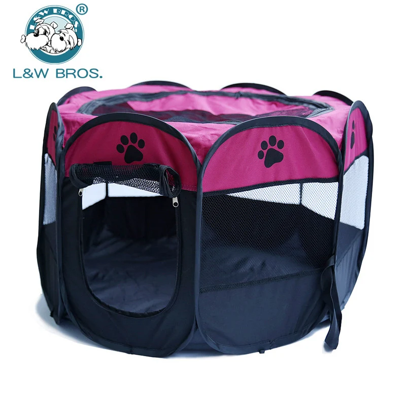 

8 Color Portable Folding Pet Tent Dog House Cage Dog Cat Tent Playpen Puppy Kennel Easy Operation Octagonal Fence Pet Supplies