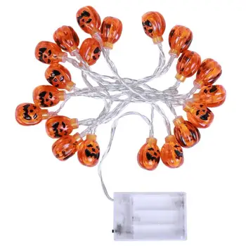 

2.5M Light String 20LED Flat Pumpkin String Light Translucent Orange Battery Powered for Halloween Party Christmas Decoration