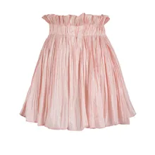 Высокая талия Chiffion стрейч вечерние платья для женщин девочек Скейтер поясом стрейч талии простой флиппи расклешенные Джерси короткая юбка