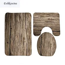Tapis De Salle De Bain en bois, 3 pièces, style classique, antidérapant, pour toilettes, Type U, livraison gratuite