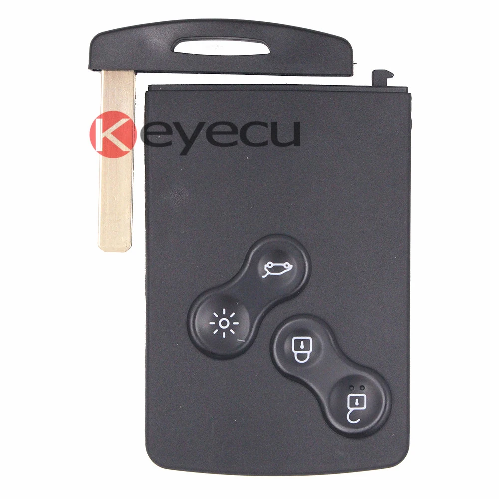 

High Quality Remote Key Fob 4 Button 433MHz With Chip PCF7952 for Renault Koleos +Uncut Blank Blade with Keyless -go function