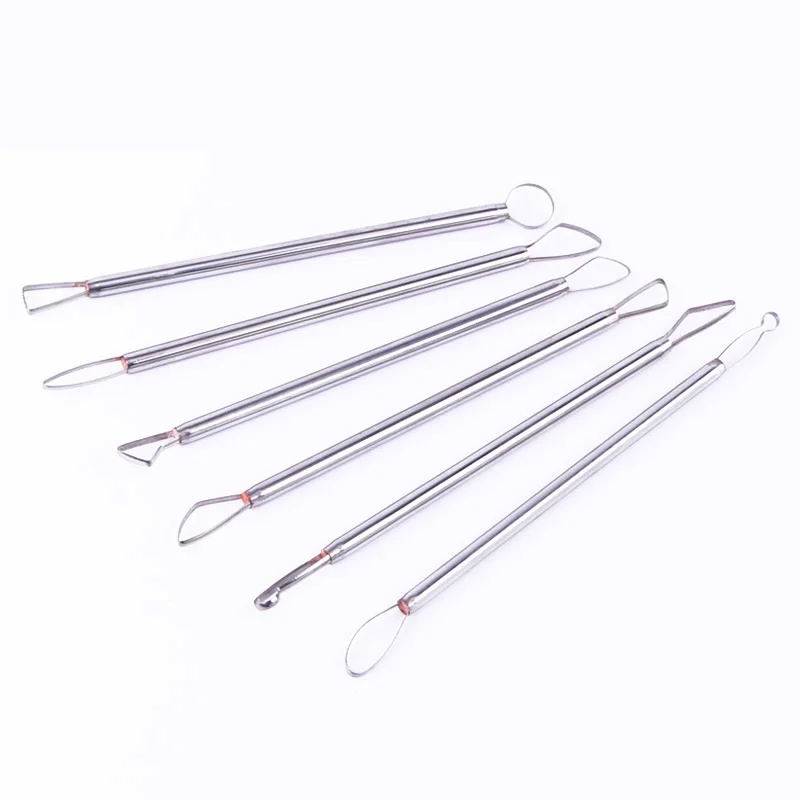 

6-7Pcs/Set Metal Clay Knife Aluminum Rod Scraper Ceramic Art Tool Double Head Knive Clay Scraper Tool Set Quality DIY Art Manual