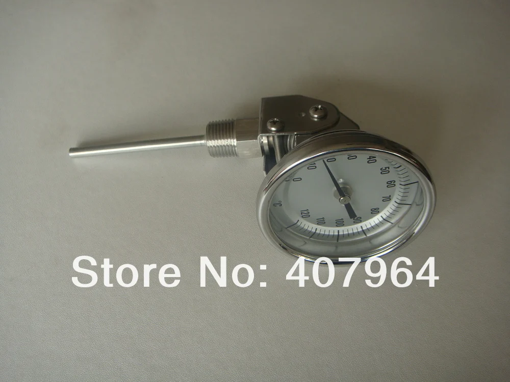 

3" Inch Adjustable bimetallic thermometer Stainless Steel ,SS304, 0-120C