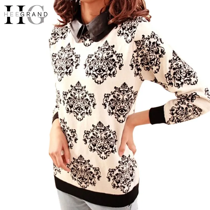 HEE GRAND Women Sweater Winter&Autumn Casual Floral Slim Tricotado Knitted Pullover Blusas Femininas Inverno Pull Femme WZY003