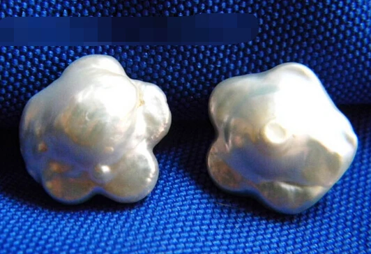 

Hot sell Noble- hot sell new - free shipping 00428 White Reborn Baroque Freshwater Pearl Stud Earring