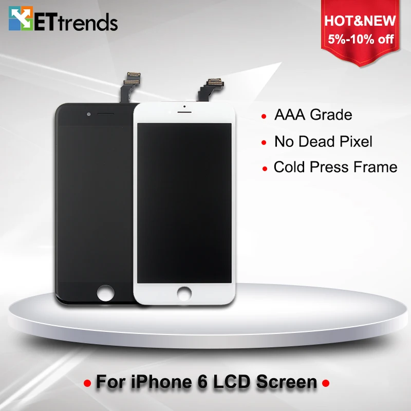 

20PCS/LOT AAA grade LCD Display for iPhone 6 4.7 LCD Screen Digitizer Touch Screen Assembly with Cold Press Frame DHL Free Ship