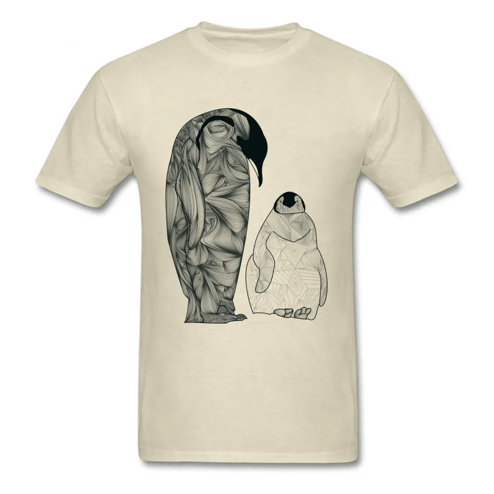 Normal Short Sleeve Tops Tees ostern Day O Neck All Cotton Young T-shirts Emperor Penguins Normal T-shirts Dominant Emperor Penguins beige