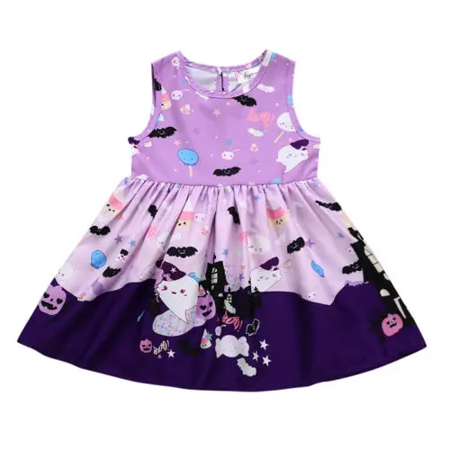 

Fashion Toddler Halloween Newborn Baby Girls Clothes Cotton Summer Sleeveless Tutu Dress Sundress Clothes