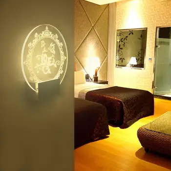 

1pcs LED lights acrylic love LED wire wall mount cabinet lamp LED art lamp gift home decor