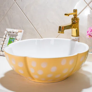 

Fashion counter basin petals wash basin ceramic counter basin 1102