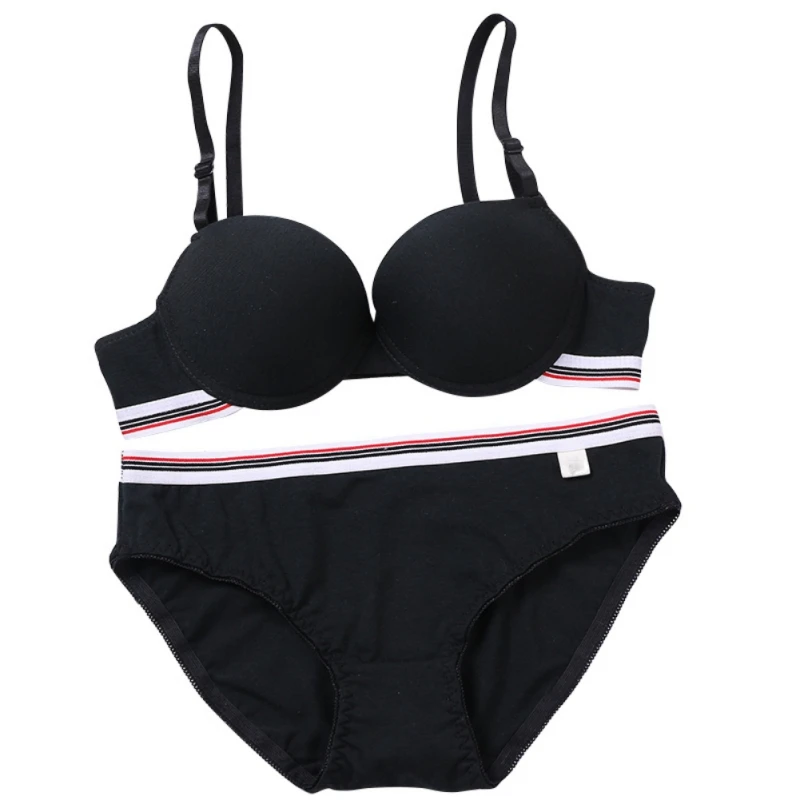 Everyday Bra B Cup Push Up Thin Padded &amp Brief Sets Comfortable Young Girl Underwear Student brassiere | Женская одежда