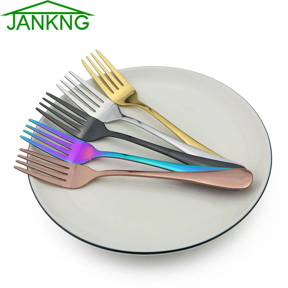 

JANKNG I-Piece Black Dessert Fork Flatware Set Stainless Steel Dinnerware Fork for Dinner Salad Dessert Fruit Fork Cutlery Set