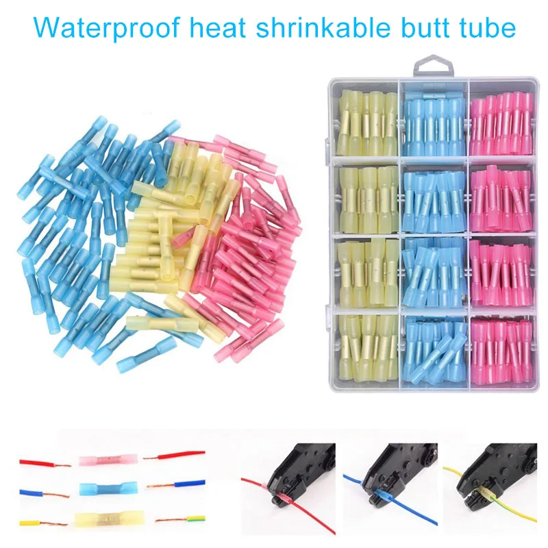 

200PCS Heat Shrink Wire Connector Kit Waterproof Marine Automotive Terminals Set TN88