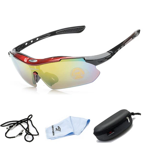 ROBESBON UV400 спортивные очки велосипедные очки Рыбалка езда на велосипеде Солнцезащитные очки Для мужчин Для женщин горный велосипед очки Тактический 12 Цвет - Цвет: GLASS01 Red