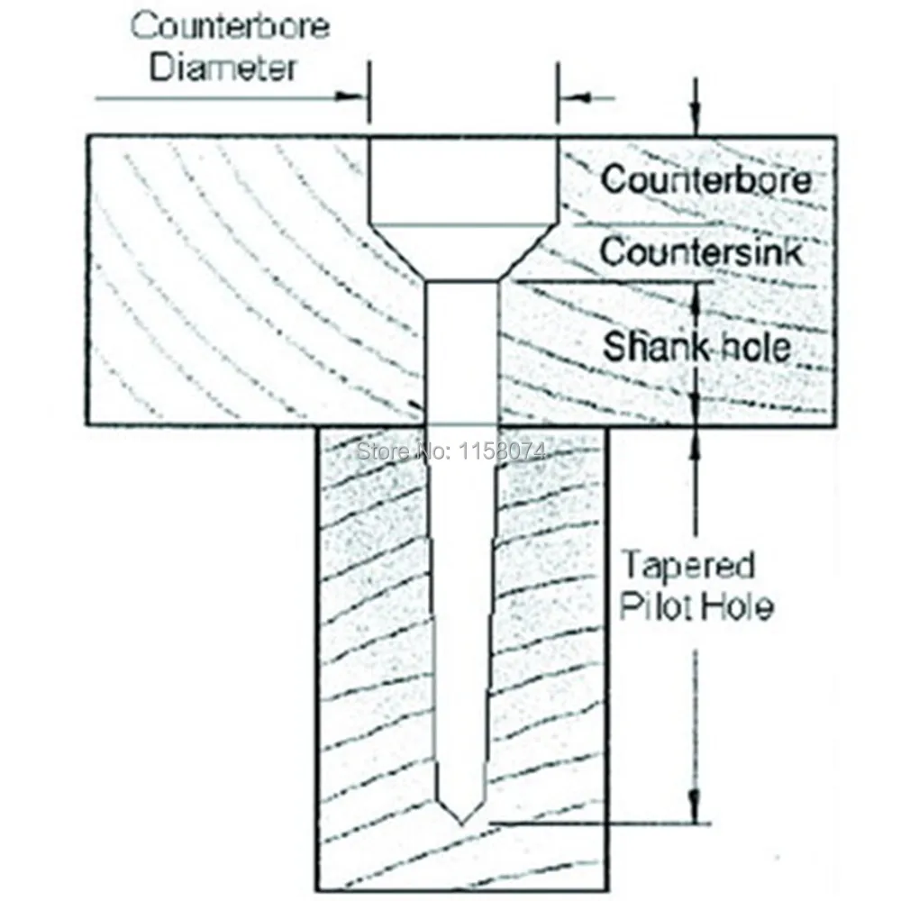 Countersink pilot bits perfectly match the size of the wood screw. 7-Pc Tapered Bit Set-Hex Shank...