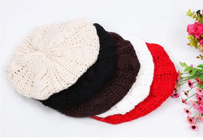 VIIANLES Модные женские Skullies Берет плетеные шляпы мешок шапка вязаная крючком теплая зимняя шапка шерстяные вязаные шапки Лыжная вязаная шапка Прямая поставка