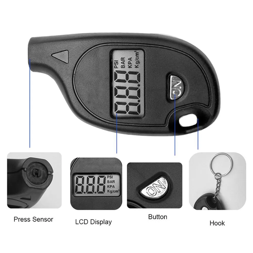 

Tire pressure gauge Digital automobile gauges Auto Wheel manometer Test barometer meter Tester Vehicle Motorcycle Car 5-100 PSI
