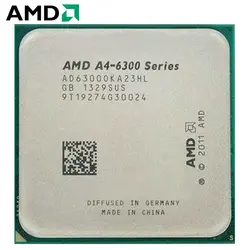 AMD A4 6300 cpu A4-Series двухъядерный 3,7 ГГц 1 Мб 65 Вт настольный процессор A4-6300 APU интегрированный графический процессор разъем FM2