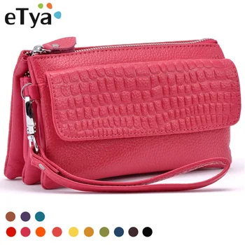 

eTya Women Small HandBag Genuine Leather Shoulder bags clutch wallet Woman's Fashion Messenger bag Lady Crossbody Bags