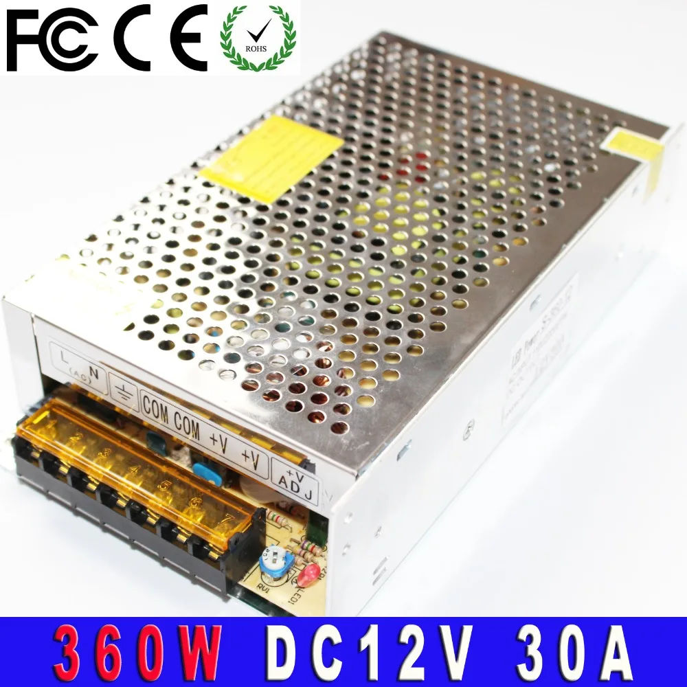 12V 30A 360W Single Output Switching Power Supply Driver For LED Strip Light Display Lamp Transformer 220v 110v AC To Dc SMPS