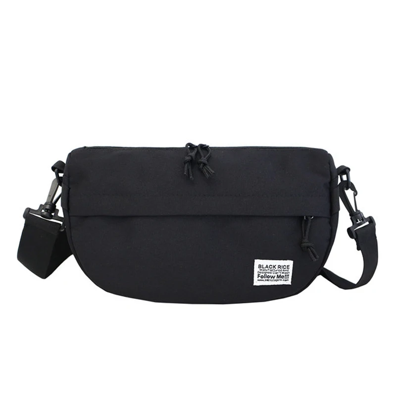 Модные новые ретро сумки через плечо женская унисекс нагрудная из ткани Оксфорд сумка сплошной цвет пара сумка через плечо девушка мобильный карман для монет - Цвет: Black Crossbody Bags