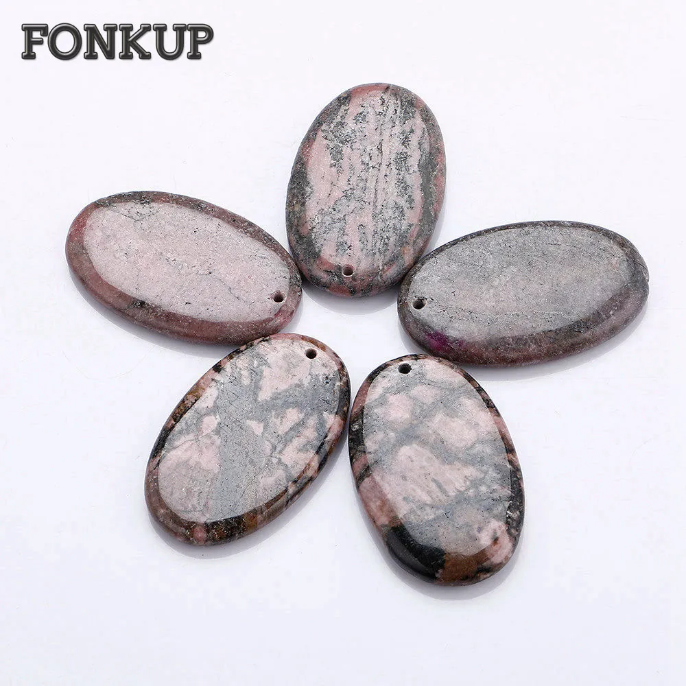 

Forkup Peach Stone Pendant Solitaire Necklace Vintage Women Jewelry Oval Stone Accessories Handmade Healing Vrouwen Kettingen