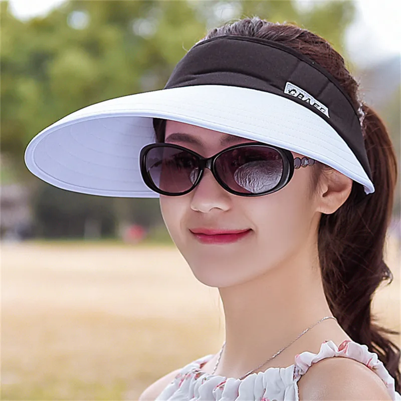 Для женщин Летняя солнцезащитная Кепка с буквой солнцезащитный козырек с вышивкой Кепки с большими головами Повседневное пляжные Шапки Открытый УФ солнцезащитный крем складывающиеся шляпы