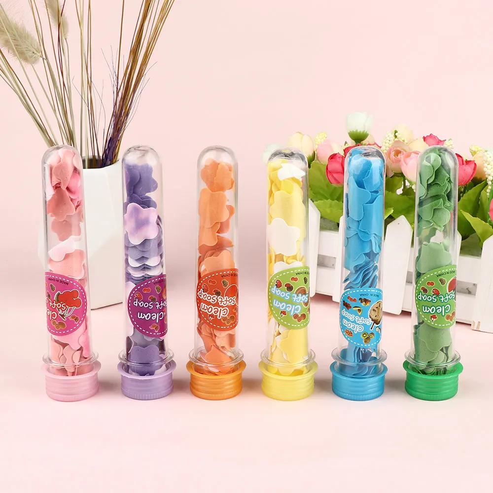 

Hot Selling 1PC Scented Soap Bath Flakes Tube Soap Petals For Travel Popular Portable Soap