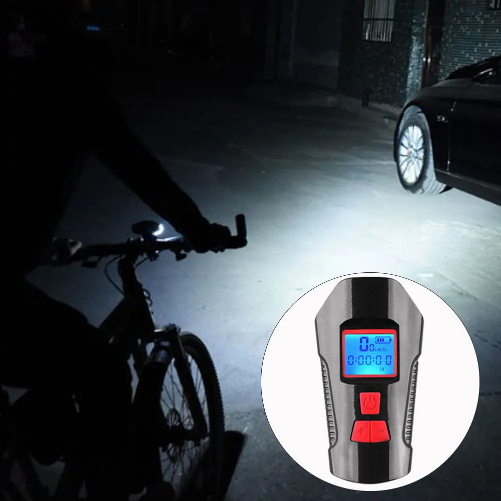 Excellent Night Ride Bicycle Light Code Table Glare Front Light Waterproof USB Charging Horn Light Riding Flashlight Headlight 18