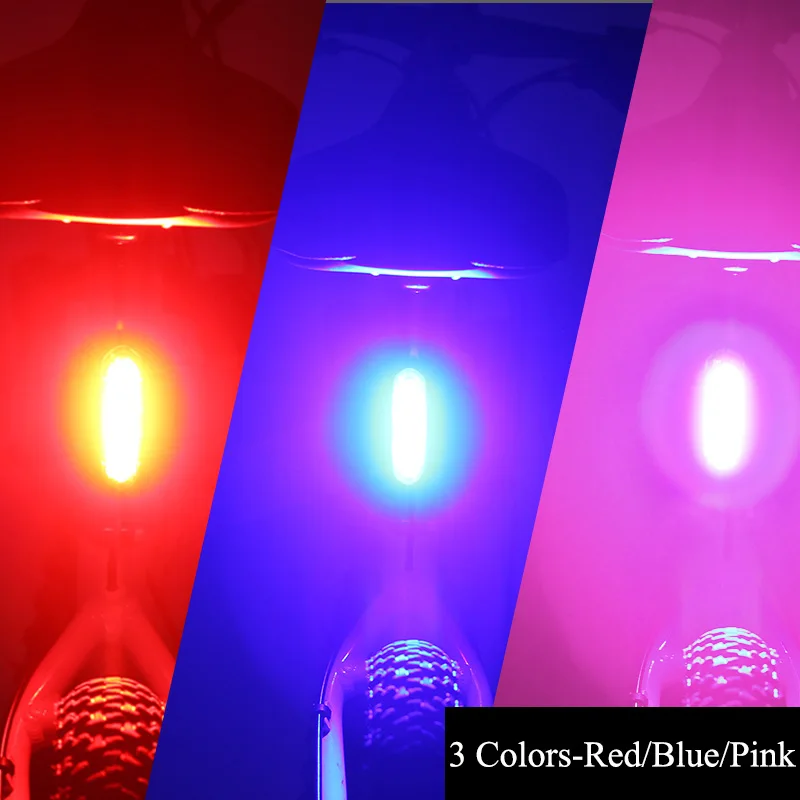 120lm USB Перезаряжаемые светодиодный Велосипедные фары велосипед Подседельный штырь задние лампы для Велоспорт Предупреждение шлем свет ночного Детская безопасность езда задний фонарь - Цвет: 3Color Red Blue Pink