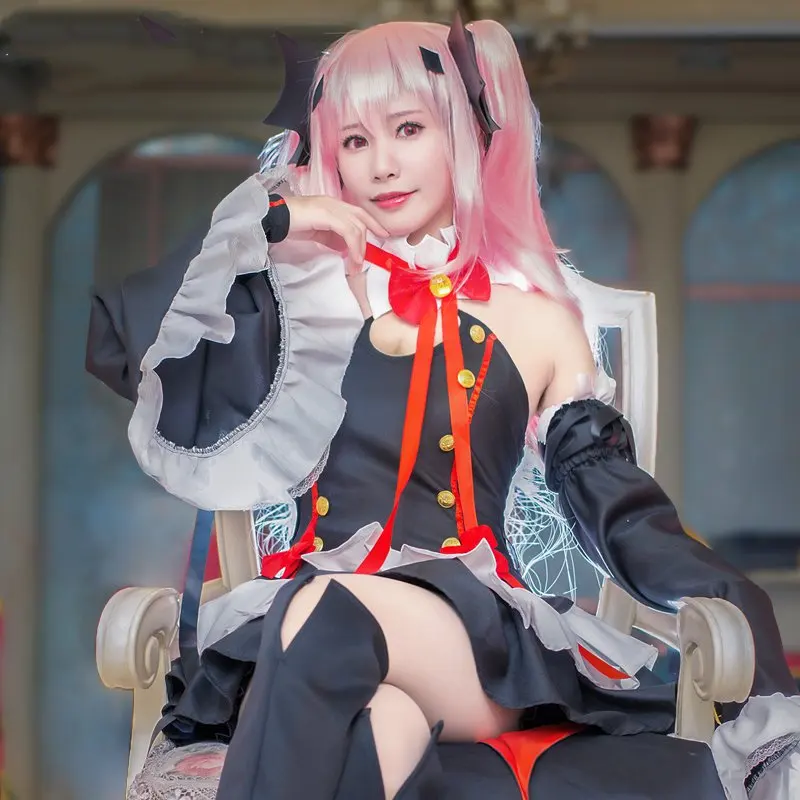 Аниме Серафим конца Krul Tepes парики Косплей Костюмы Лолита платье костюмы вампира