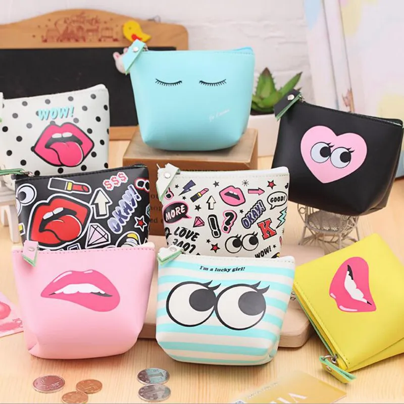 

Cute Women Coin Purse Girls Kids Purse Mini Wallets Money Bag  Zipper Change Pouch PU Leathe Coin Key Holder Portable For Gift