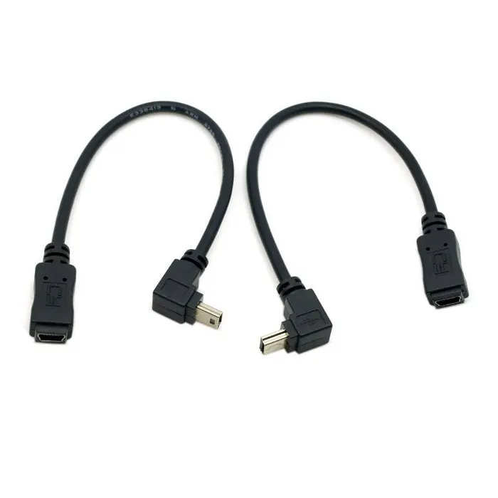 Угол 90 градусов вверх и вниз Направление Угловой 5p мини USB 5 Pin папа к женскому