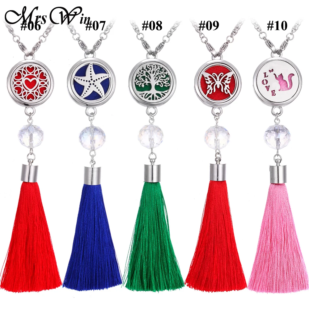 

New Perfume Car Ornaments Pendant Car Air Freshener Stainless Steel Tree of Life Locket Pendant Essential Oil Diffuser Jewelry