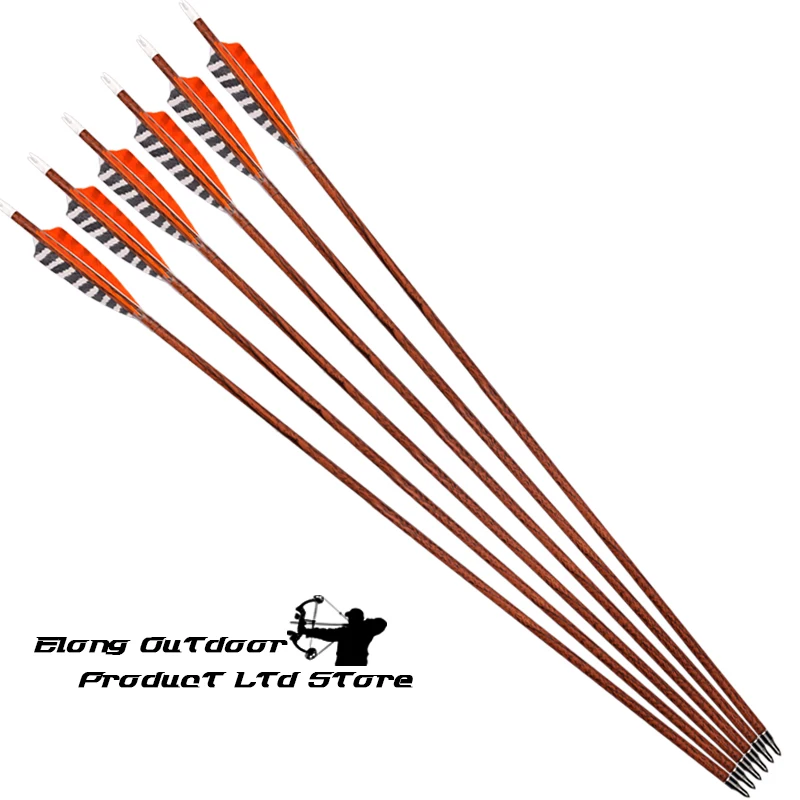 

Wood Carbon Camo Arrow 4" Shield Back Turkey Feather Screw Field Point Hunting Shooting Outdoor Archery Bow Indoor Free Shipping
