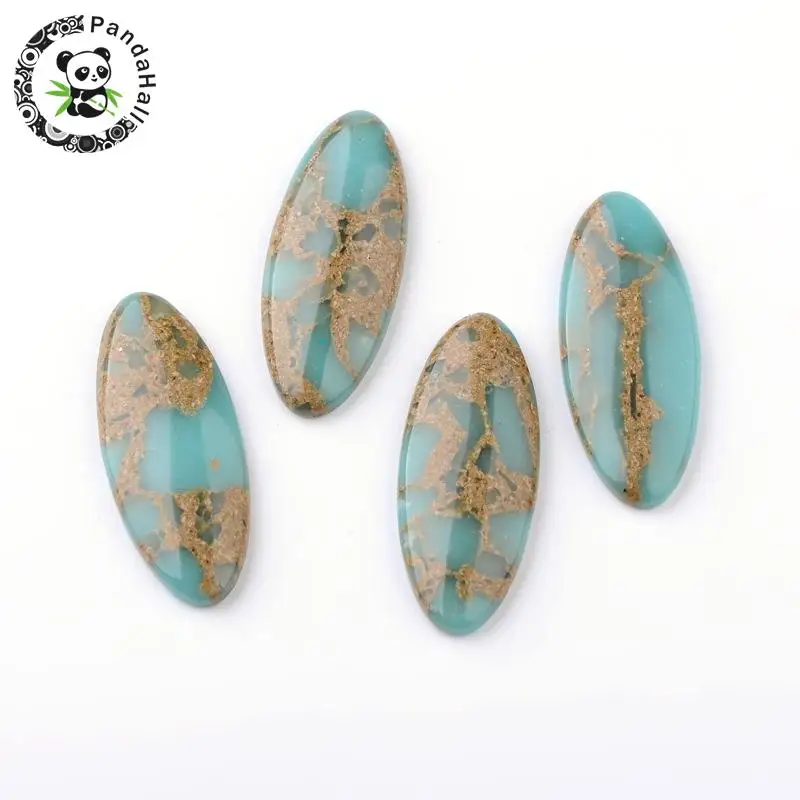 

Natural Serpentine Cabochons, Horse Eye, 50x20x6mm