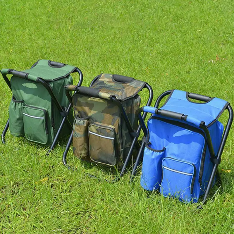 

Multi-function Folding Camping Fishing Chair Stool Backpack with Cooler Insulated Picnic Bag Hiking Picnic Seat Table Bag Hot