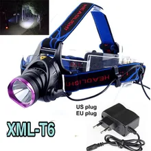 3 режима 2200lm фары T6 18650 Фары XML-T6 светодиодный налобный фонарь светодиодный головного света+ зарядное устройство