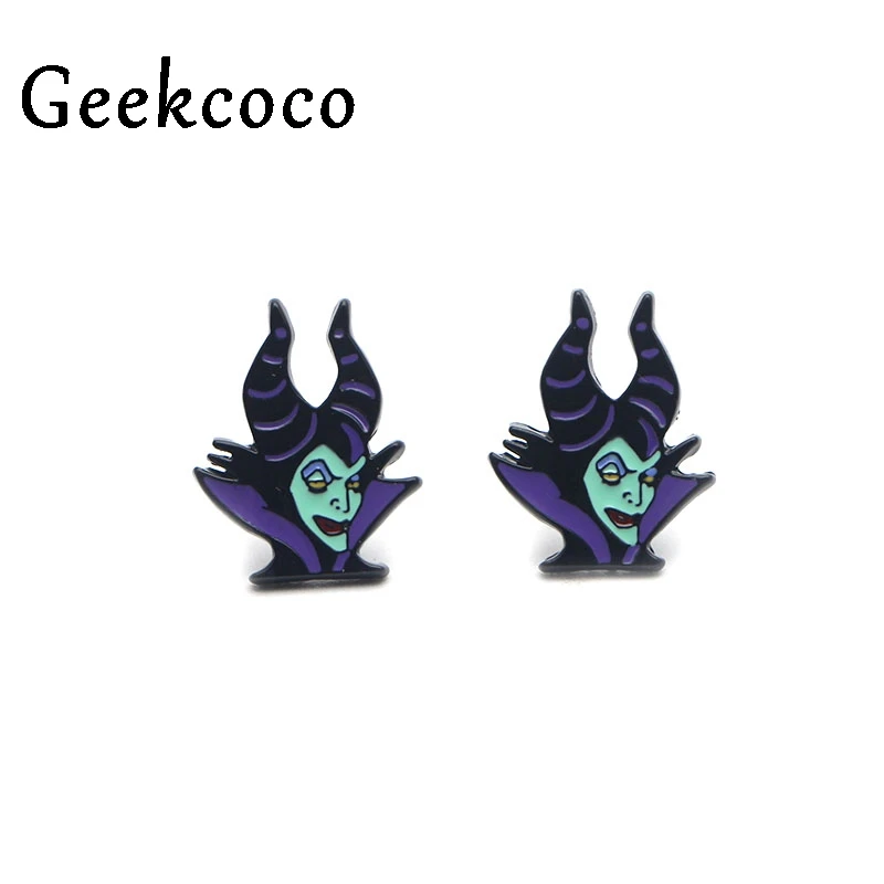 Maleficent креативные минимализм модные милые серьги для женщин милые серьги для девочек серьги-гвоздики аксессуары ювелирные изделия с героями мультфильмов J0334