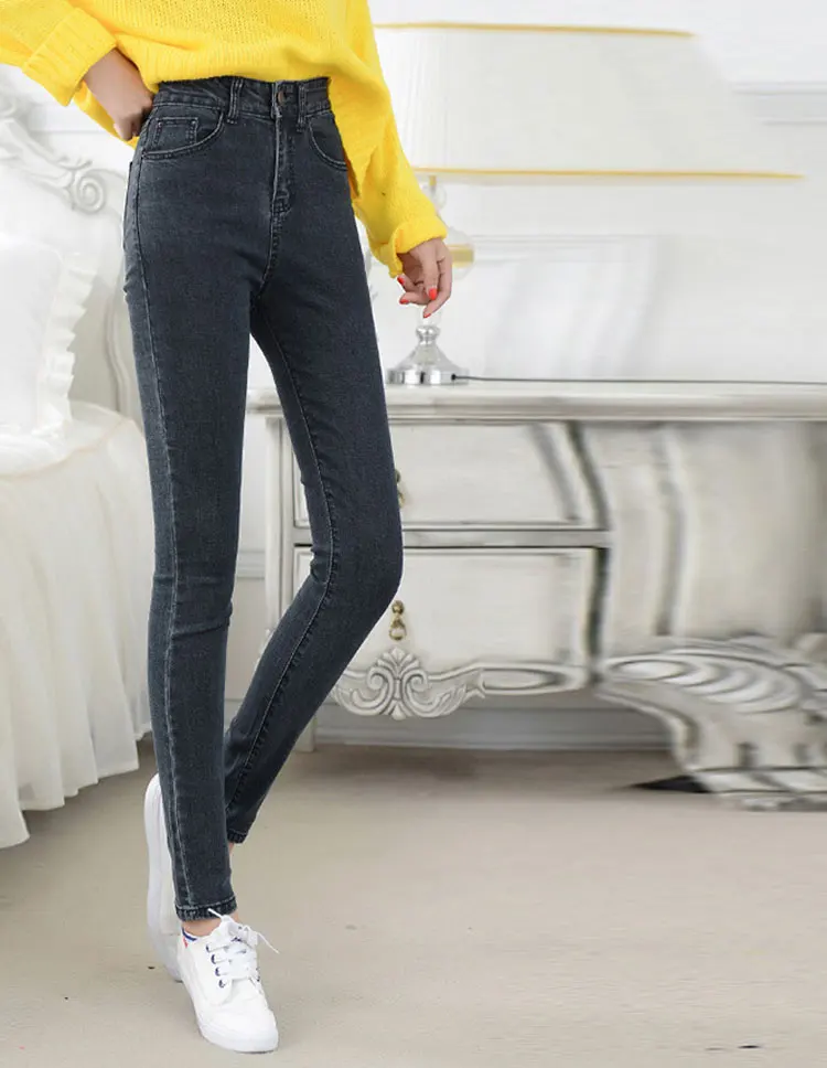 Dunayskiy, женские обтягивающие черные джинсы, обтягивающие тонкие джинсы размера плюс, повседневные узкие брюки с высокой талией, базовые женские джинсы