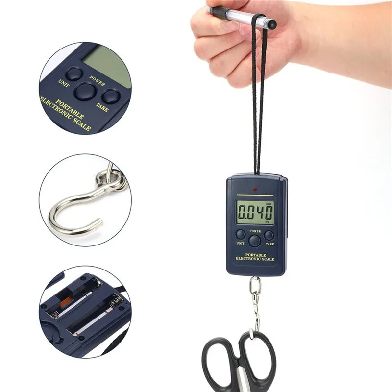 40kg x 10g Portable Hanging scale mini Electronic Scale Luggage Balanca Digital Handy Weight Hook Scale 1 40kg x 10g Portable Hanging scale mini Electronic Scale Luggage Balanca Digital Handy Weight Hook Scale 2