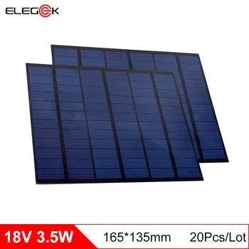 

ELEGEEK 20pcs 3.5W 18V Solar Cell Polycrystalline Solar Panel Charging for 12V Battery DIY Solar Panel Charger 165*135MM