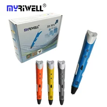 Myriwell Brand New Magic 3d printer pen Drawing 3D Pen With 3Color ABS filaments 3D Printing 3d pens for kids birthday present