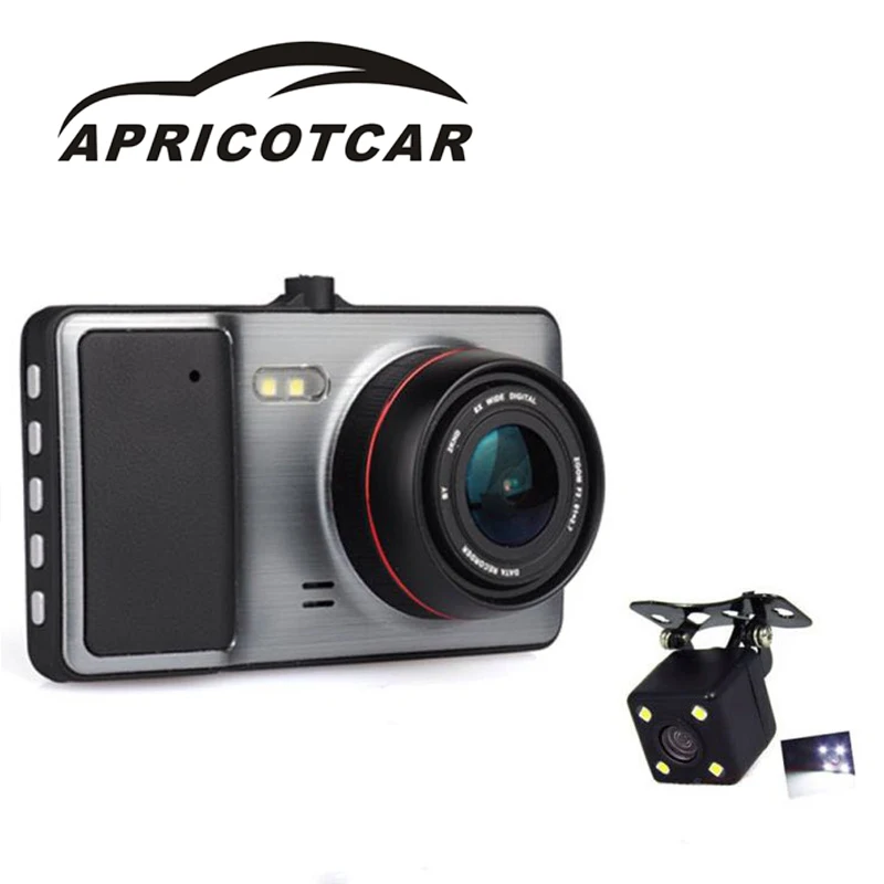 

APRICOTCAR Portable Dual Lens 4 Inch Screen Traffic Recorder Double Night Recorded dash cam car camera HD DVR dash camera
