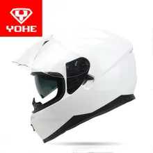 Yohe анфас мотоциклетный шлем yh-967 двойной линзы полный крышка мотоцикл шлемы, изготовленные из ABS PC объектив козырек имеют 9 видов цветов