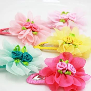

New Fashion Baby Flower Hairpins Girls Hair Clip Chiffon Headwear Hair Accessories Gift