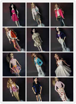 

5sets/lot Wholesale New Fashion Wear Set Stylish pullip Doll Accessories Outfits Casual Princess lot Clothes for Barbie Doll