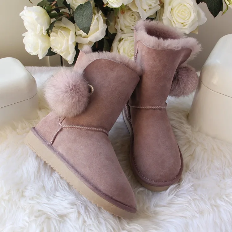 

Top Quality Australia Fashion Lady Winter Boots Genuine Sheepskin Leather Snow Boots 100% Natural Fur Women Snow Boots Shoes