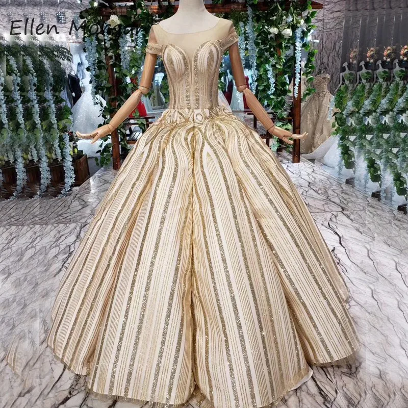striped ball gown